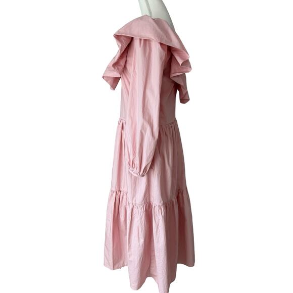 ENGLISH FACTORY Pink Tiered Dress Size Medium Midi - Picture 4 of 16